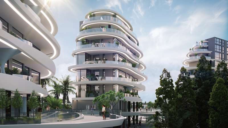 Luxury flats on beach Image