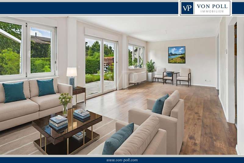 Blick auf die Einfahrt und Garage