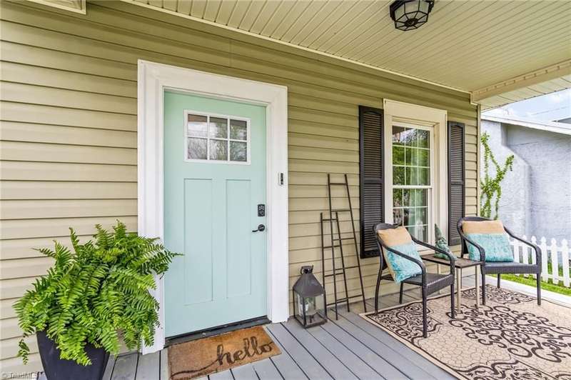 LOVE the covered front porch!