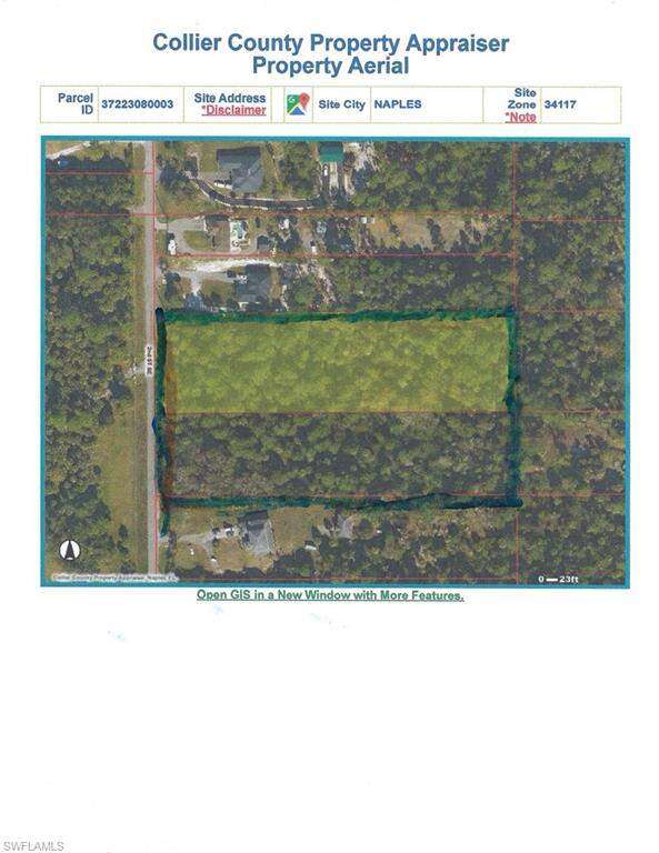 Map / location with property parcel outlined