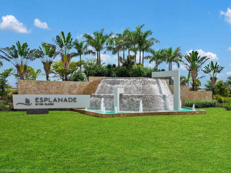 Community sign with a yard