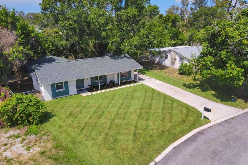 Lush green sodded yard
