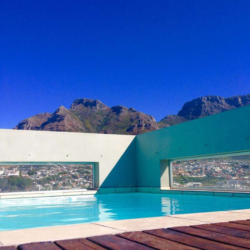 Pool area with Mountain views