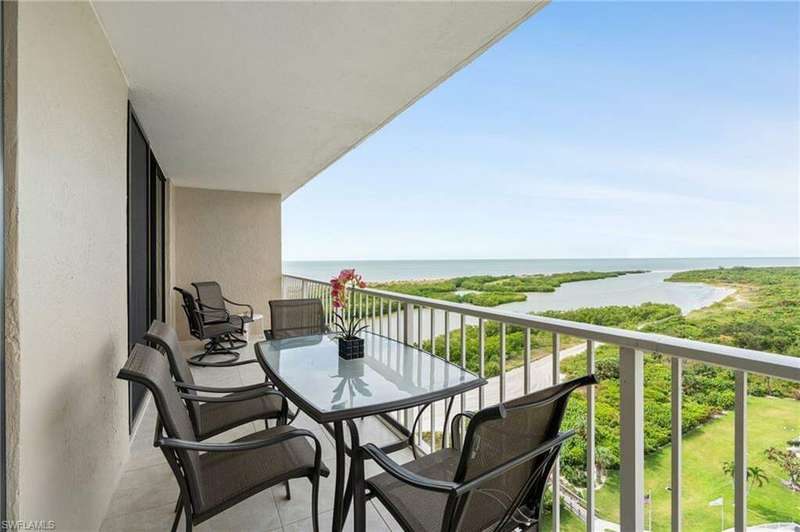 Balcony with a water view