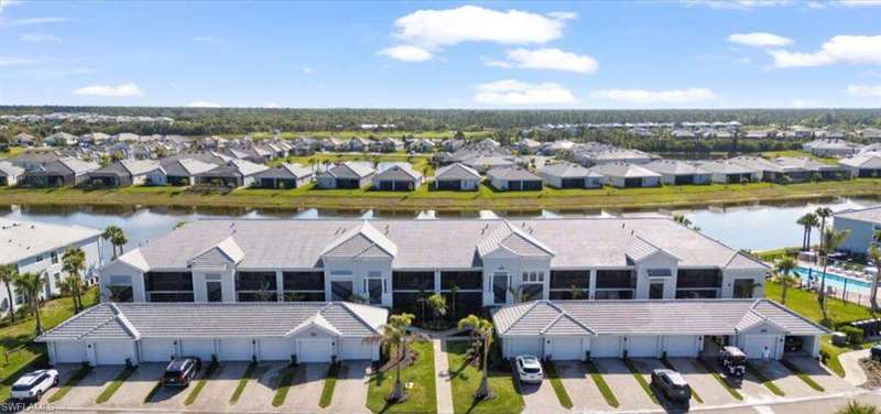 Aerial view, reidence is the end unt and the garage on the left.
