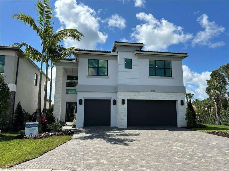 Modern home with a garage