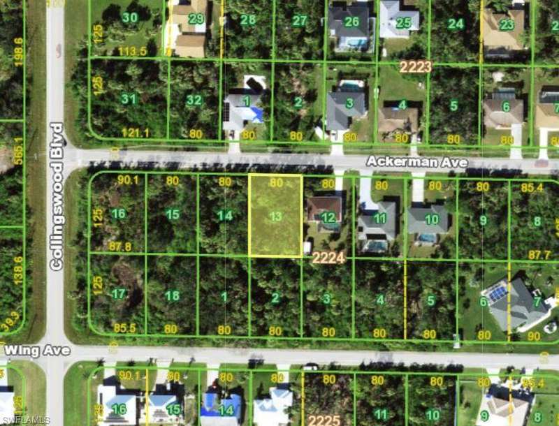 Aerial view of property's location