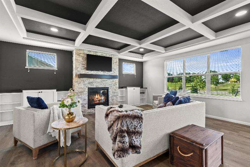 Stone Fireplace with Built Ins