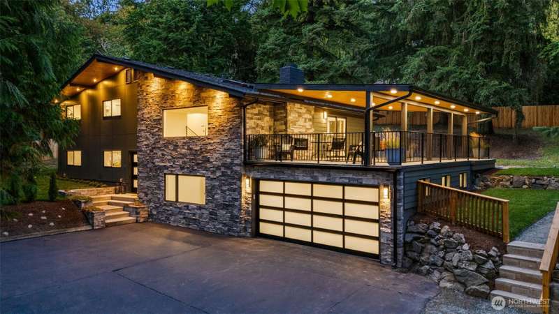 Stone facade and! cement fiber cladding.  Lifetime materials