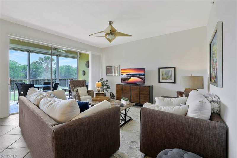 Enjoy the view from the Living room while relaxing on comfortable furniture