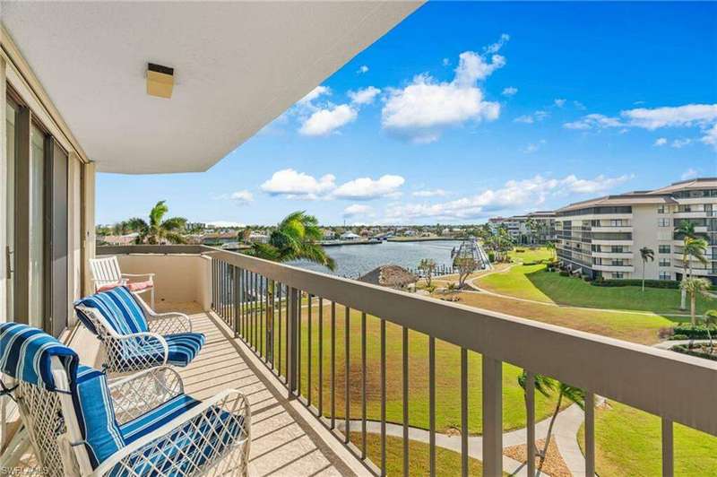 Balcony with a water view