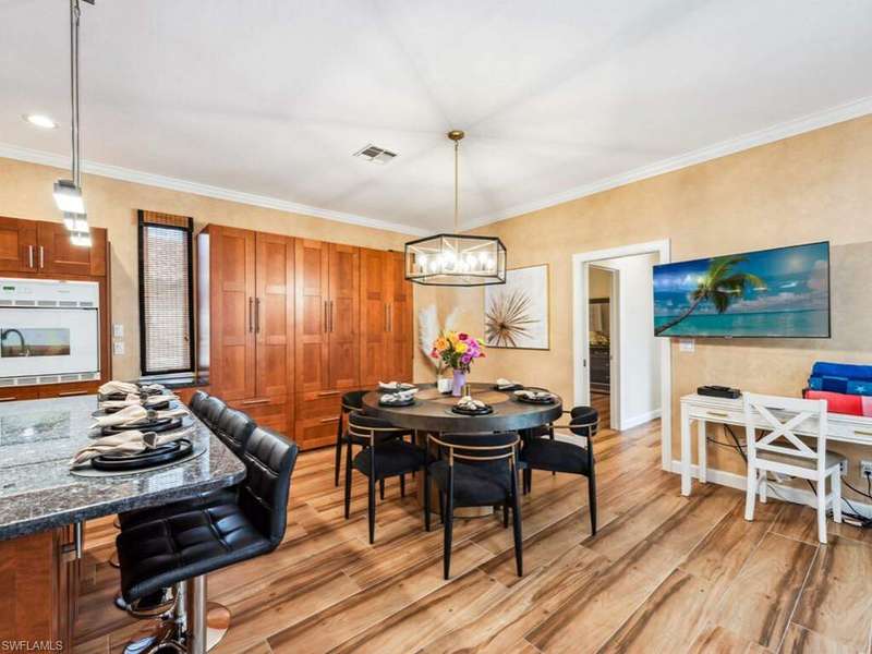 Dining area Built in Cabinets Smart TV
