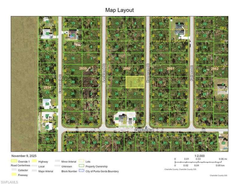 Aerial view of property's location