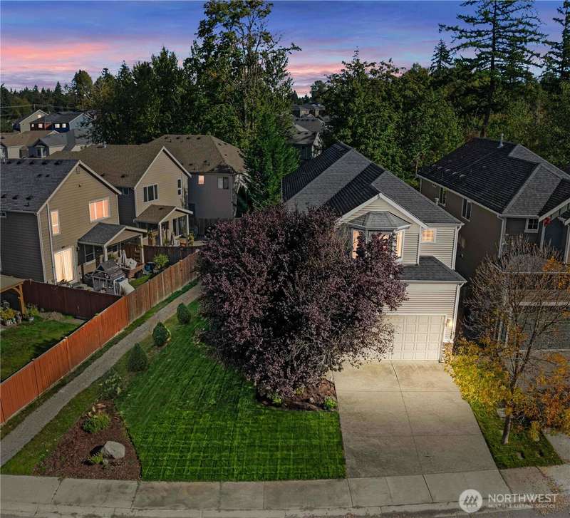 With a large front yard, this home has no neighbors behind it.  A great feature!