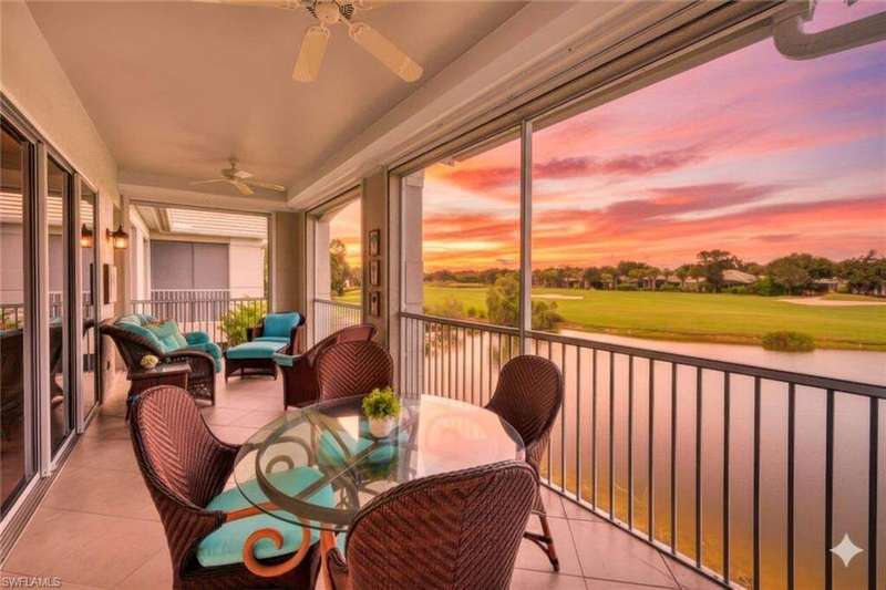 Lanai featuring stunning views of #16 on the South Course and water view
