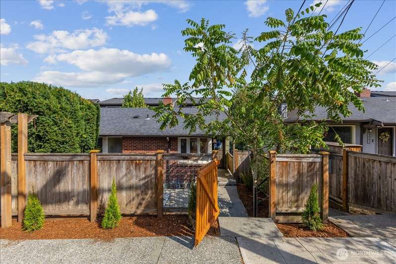 Gated entry to private patio off entrance