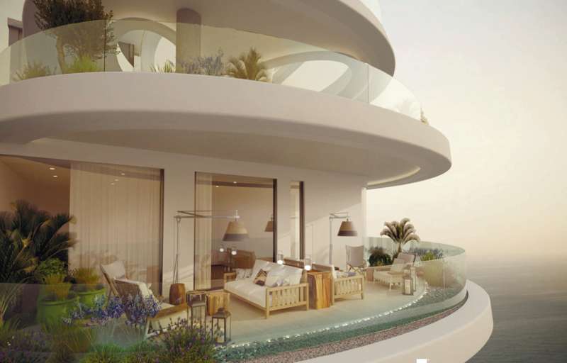 Luxury flats on beach Image