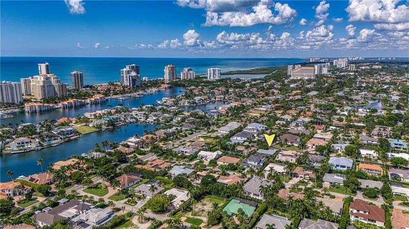 View of urban area with a large body of water