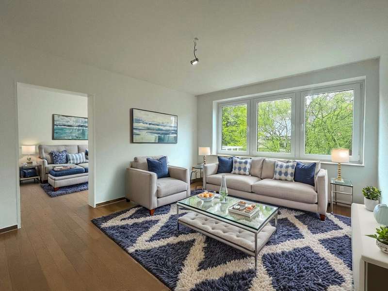 Wohnzimmer virtuell möbliert