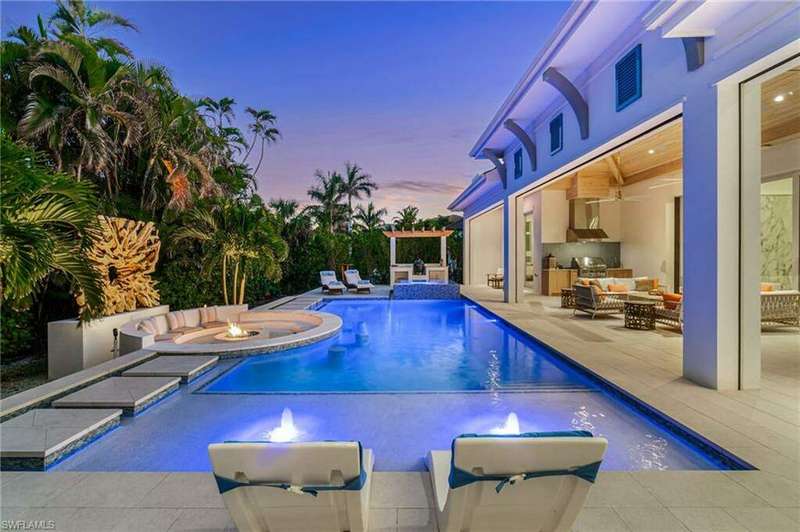 Pool at dusk
