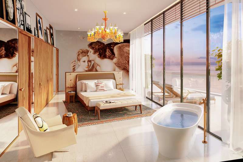 Luxury villas on beach Image