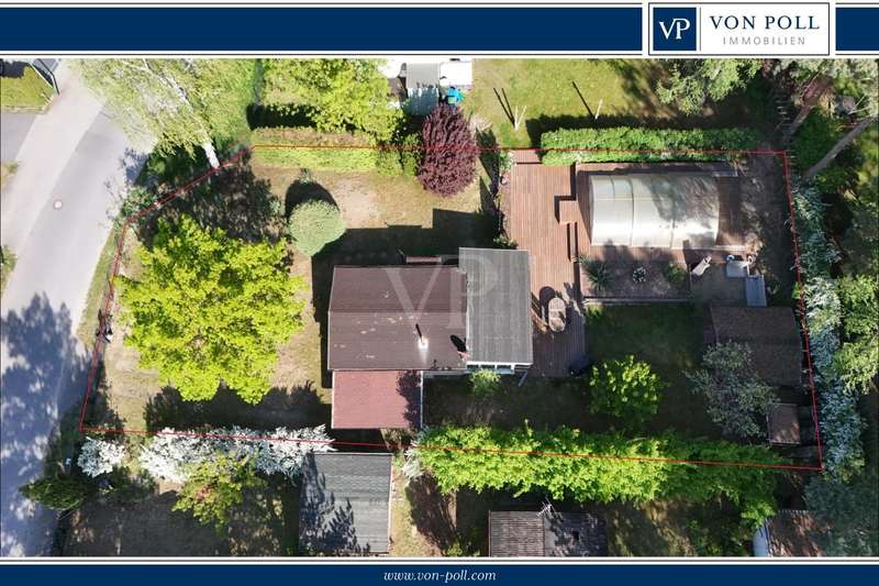 Drohnenfoto mit Teilungsentwurf