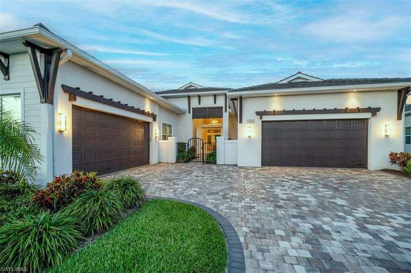 View of front of home with a garage