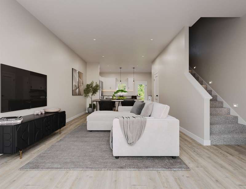 Virtually staged great room
