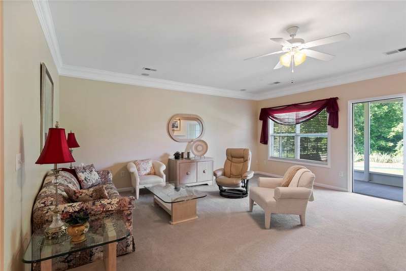Living Room with view of the back yard.