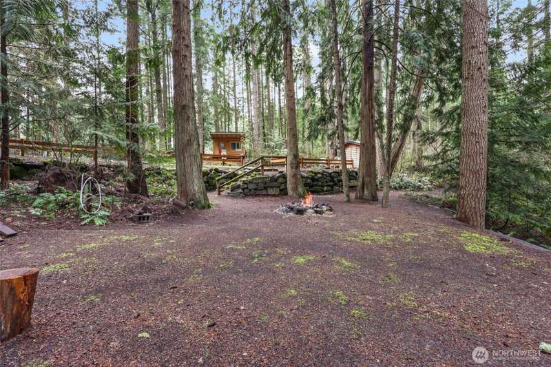 Perfect hideaway for camping and summer fun.  Space for RV above