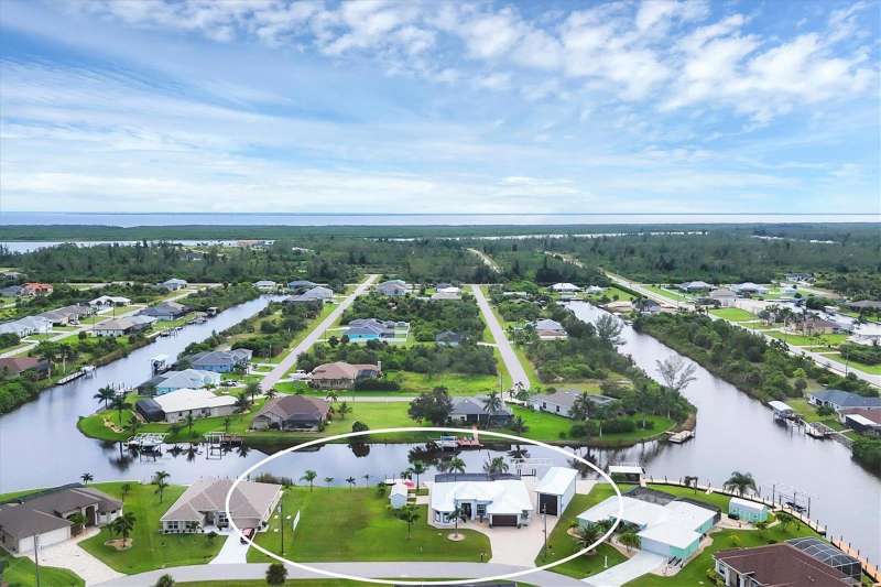 Areial View of Executive Home with RV Garage & .54 acre