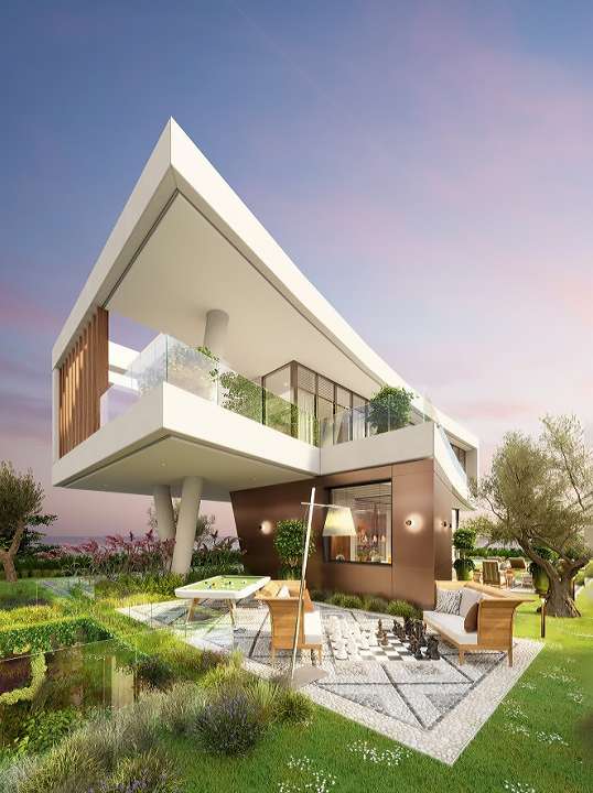 Luxury villas on beach Image