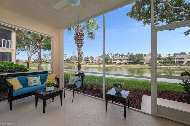 Large Screened in Patio with lake and golf course views