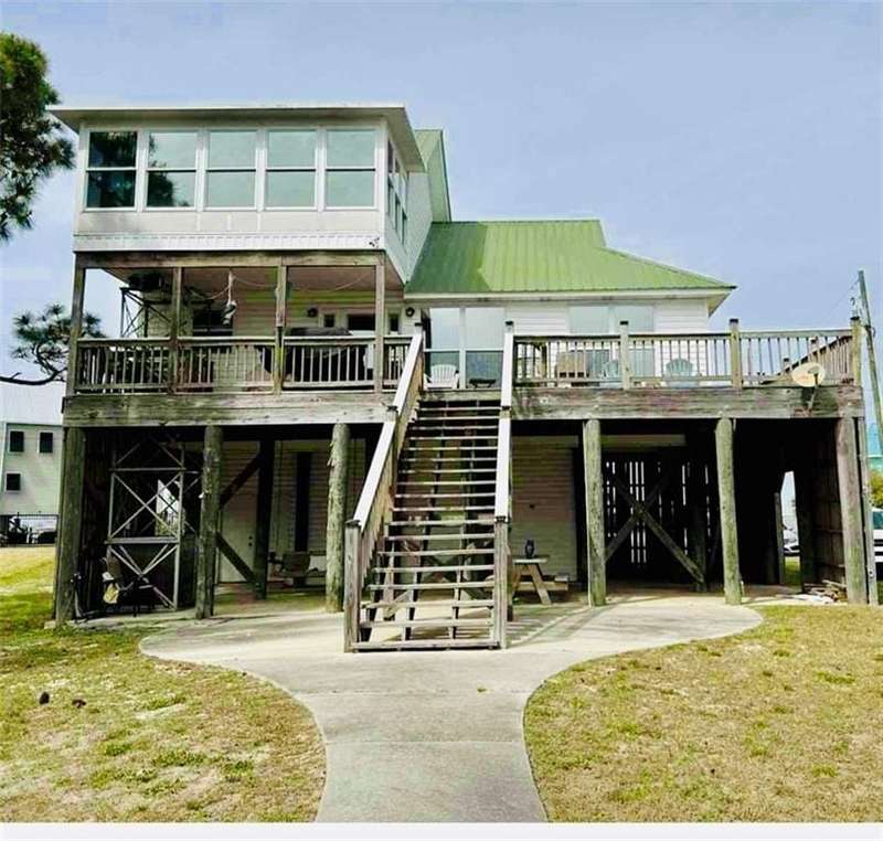 View of building exterior with stairs