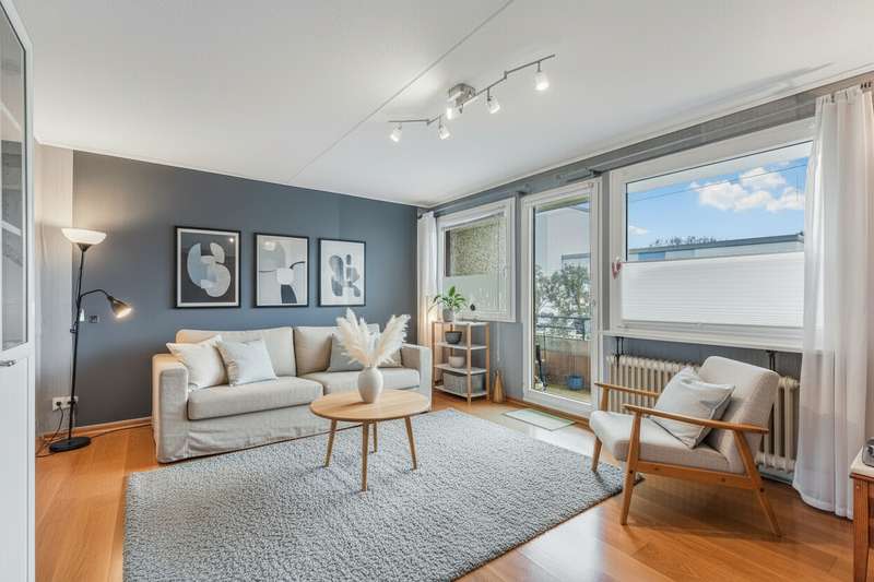 Wohnzimmer Ansicht I (Möblierungsvorschlag - KI)