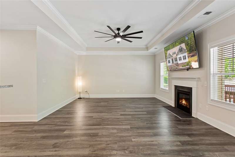 Living Room with Trey ceilings.