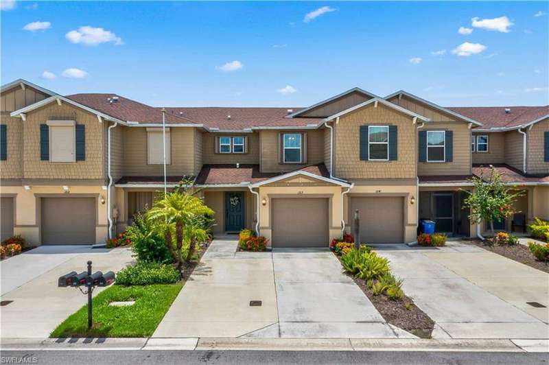 View of property with a garage