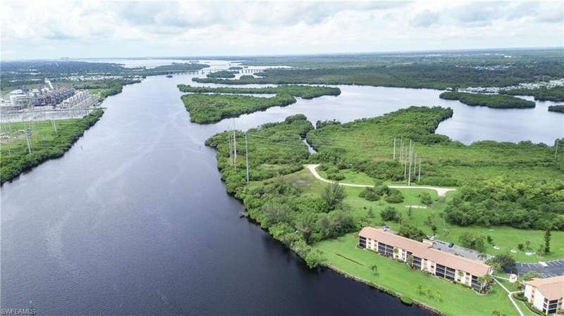 Drone / aerial view of a large body of water