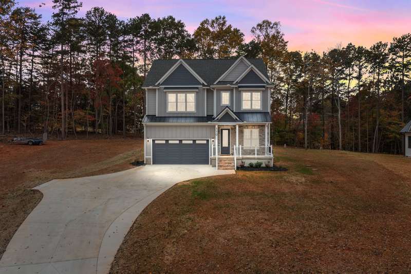 Front elevation & driveway