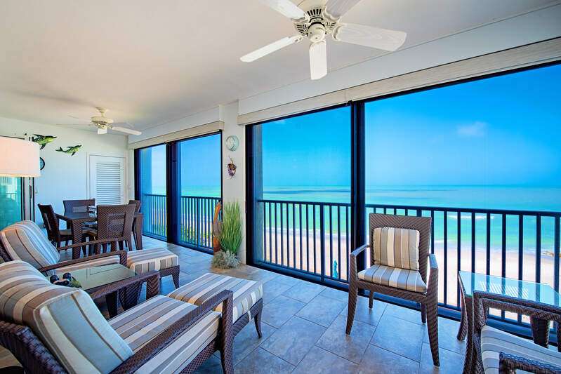 Glassed and Screened Beachfront Balcony with Nana Doors